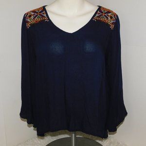 True Destiny Bell Sleeve Boho Embroidered Top